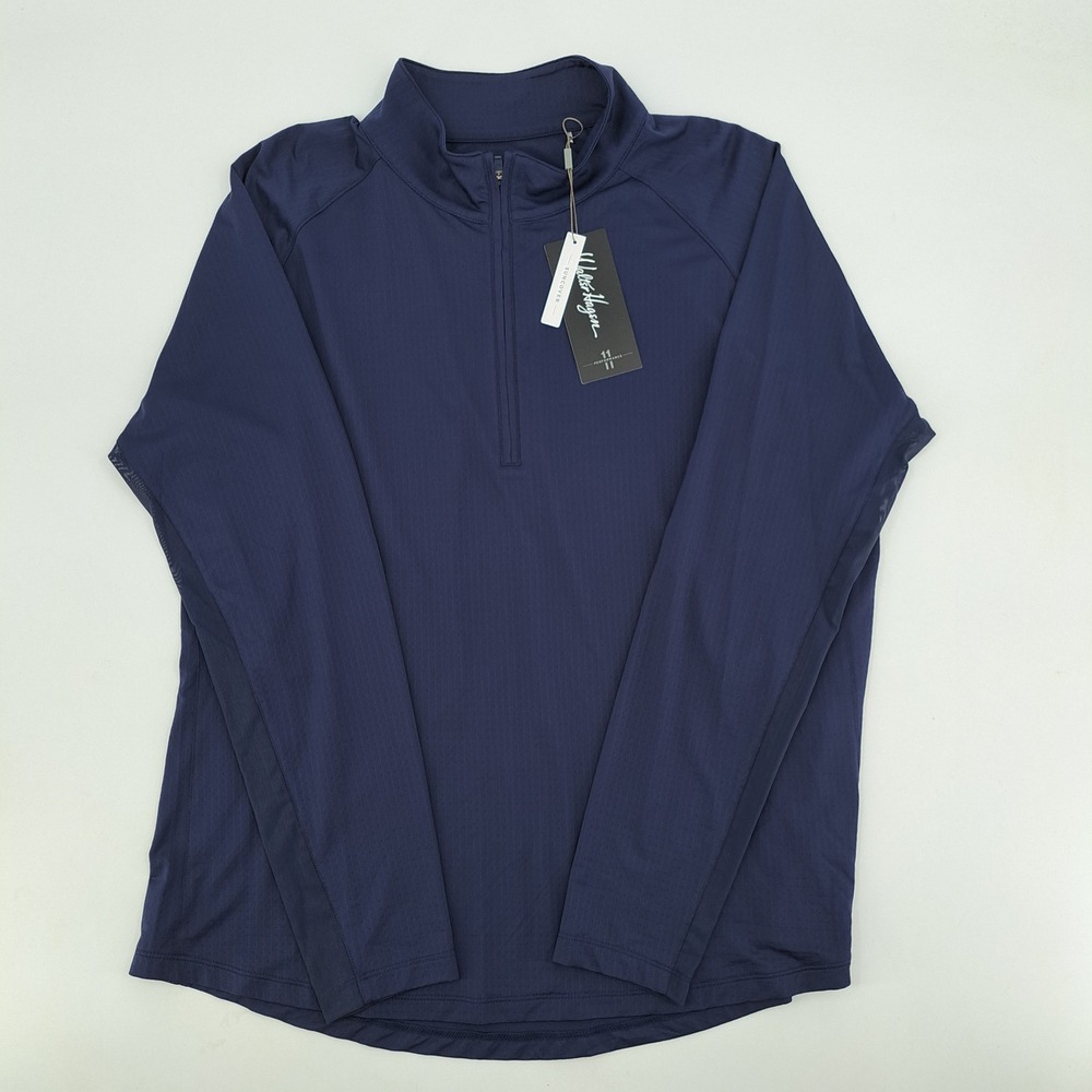 Walter Hagen Performance 11 1/4 Zip Pullover Mens XXL Nylon Navy Blue Suncover